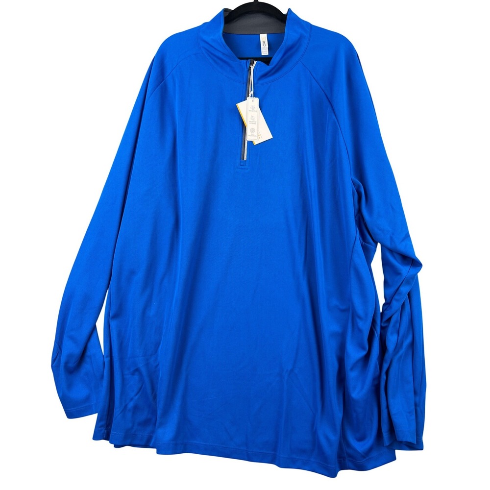Core 365 Quarter Zip Pullover Mens 5XL Blue NWT Performance Long Sleeve CE418